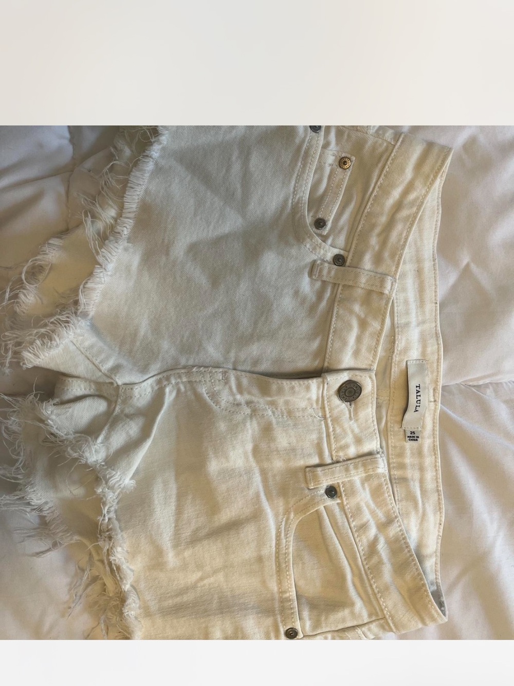 Talula White Denim Cutoff Shorts